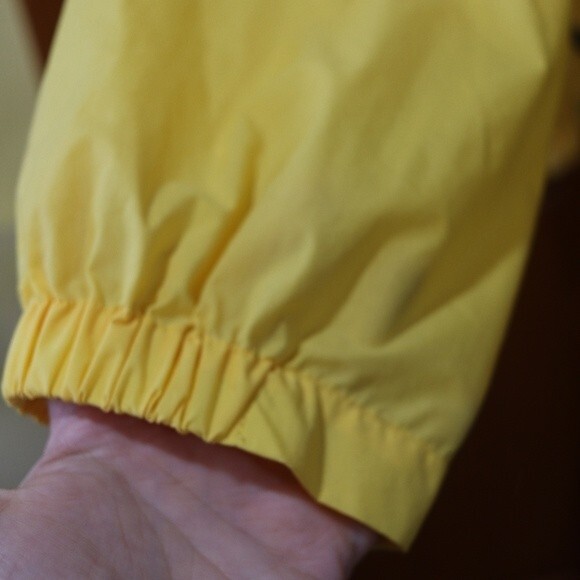Nautica Yellow Vented Hidden Hood Nylon Windbreaker Jacket XL Preppy Sailing - Picture 3 of 16